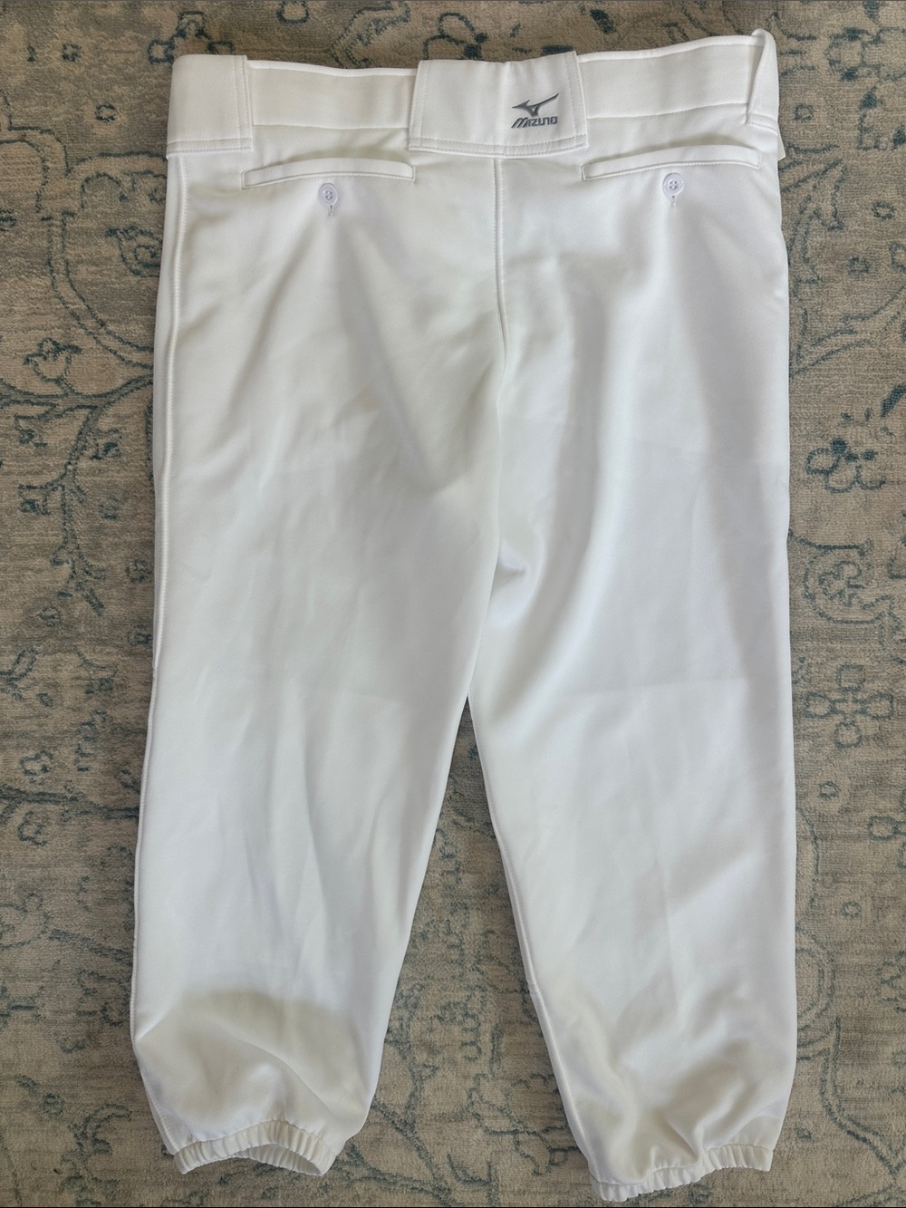 NWT Mizuno White Womens Large Softball Pants with Elastic Ankles - Picture 2 of 3